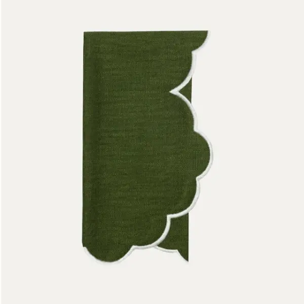 Napkin Iris Green With White Set of 6