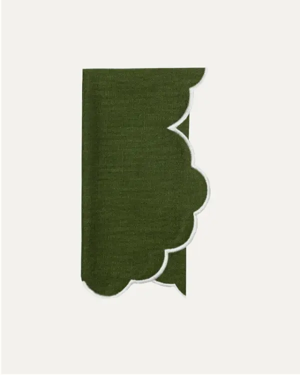 Napkin Iris Green With White Set of 6