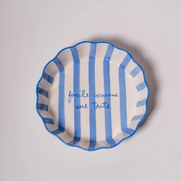 Kinsey Scallop Pie Plate Blue