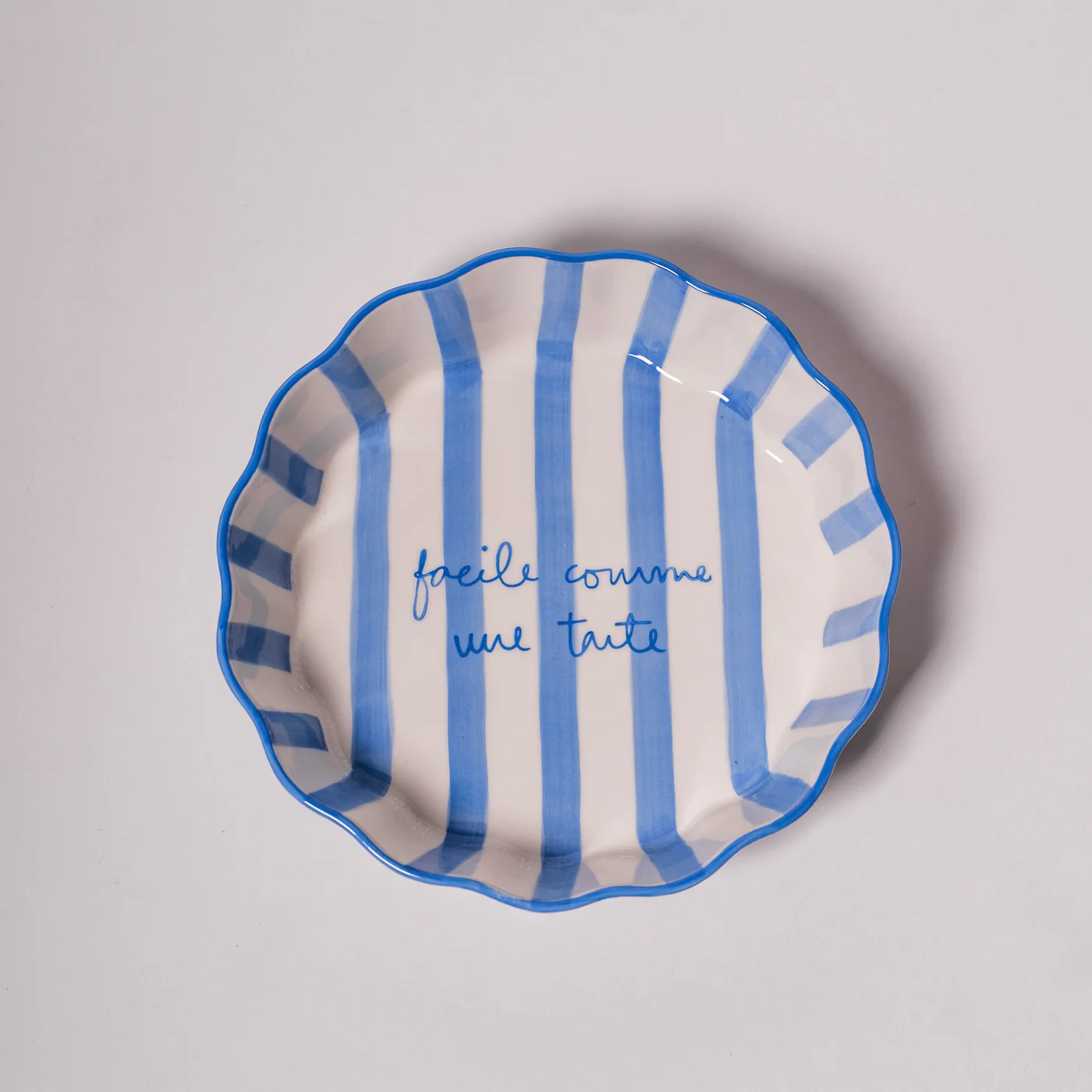 Kinsey Scallop Pie Plate Blue