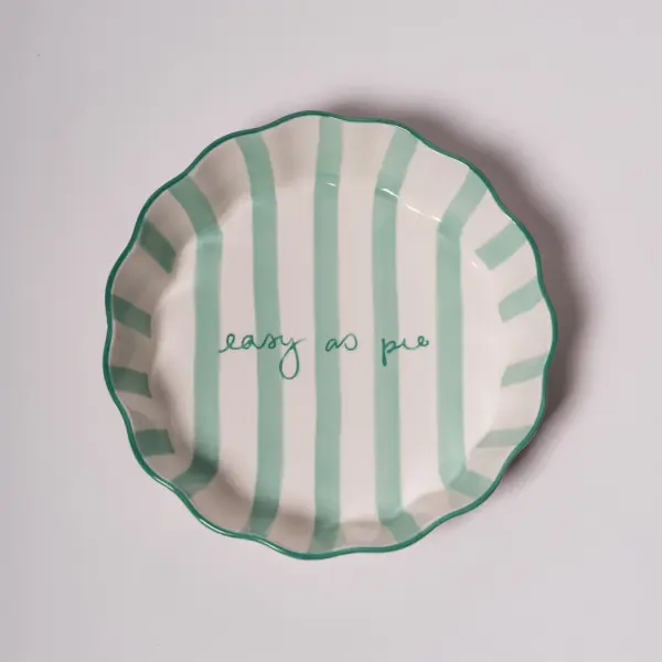 Kinsey Scallop Pie Plate Green