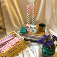 CANDLE TAPERED TWIRL PINK+BLUE SINGLE - Imagen 2