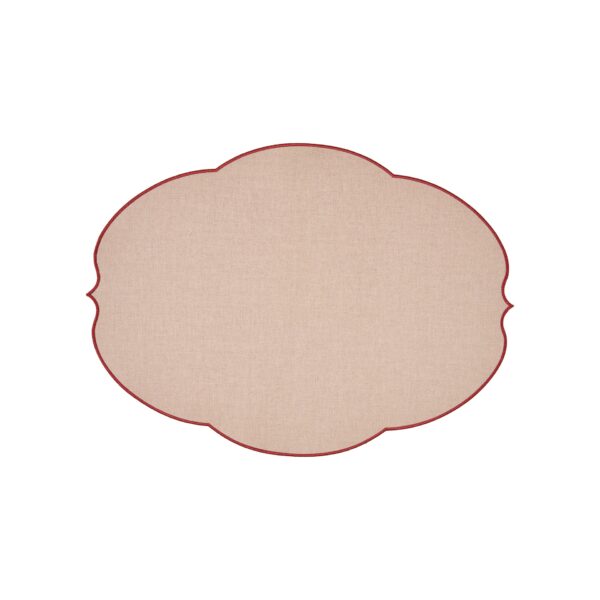 REVERSIBLE PLACEMAT FLOWERS DUSTY PINK SET OF 6