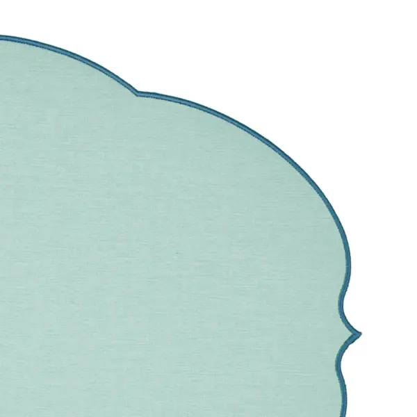 REVERSIBLE PLACEMAT FLOWERS DUSTY BLUE SET OF 6 - Imagen 2