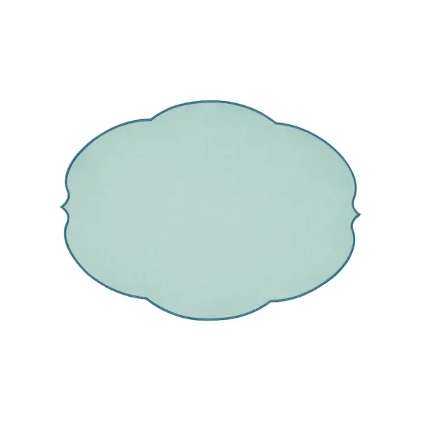 REVERSIBLE PLACEMAT FLOWERS DUSTY BLUE SET OF 6
