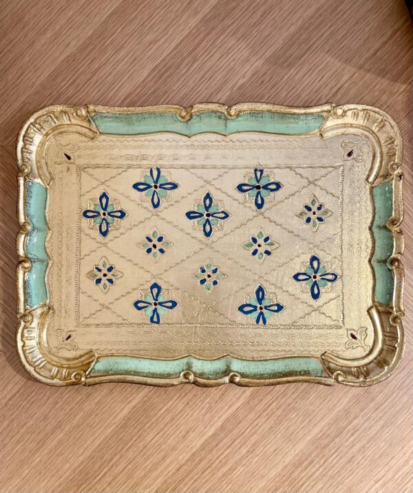 Tray Gold Leaf M / Green Acqua