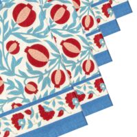 Grenadine Blue & Red Napkins Set of 6 - Imagen 2