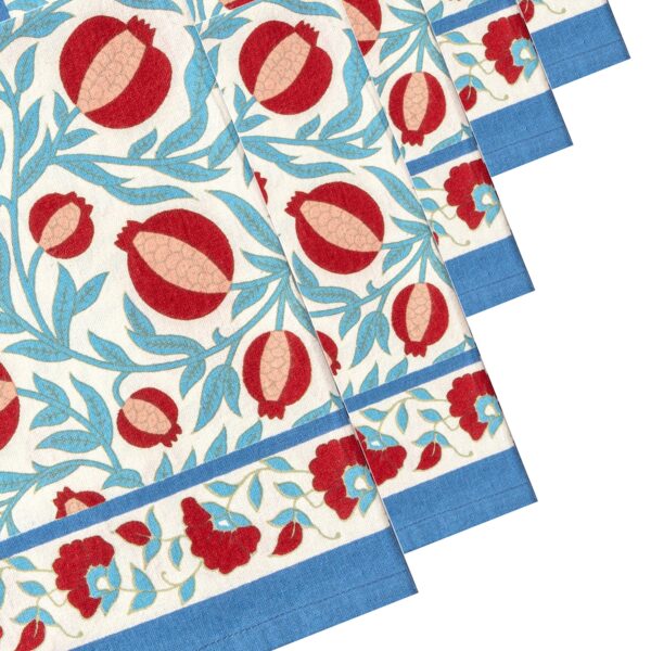 Grenadine Blue & Red Napkins Set of 6 - Imagen 2
