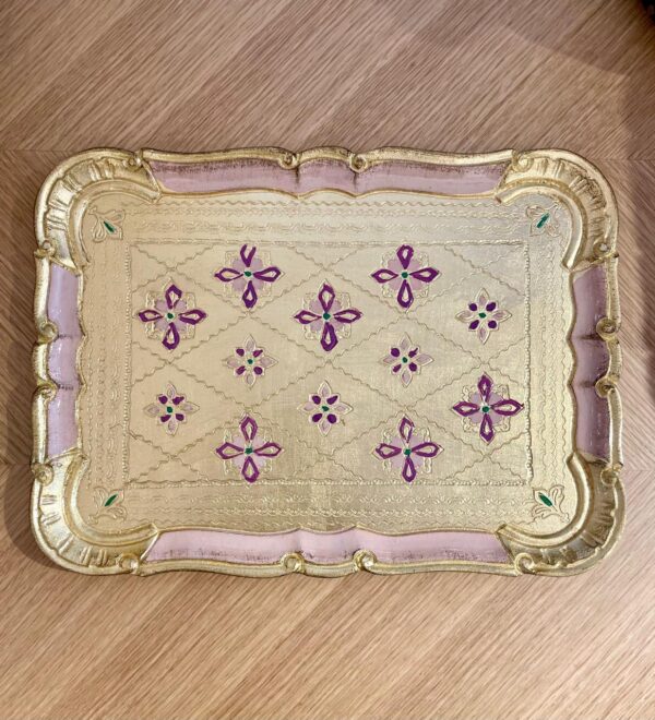 Tray Gold Leaf M / Light Pink