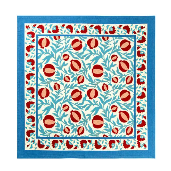 Grenadine Blue & Red Napkins Set of 6 - Imagen 4