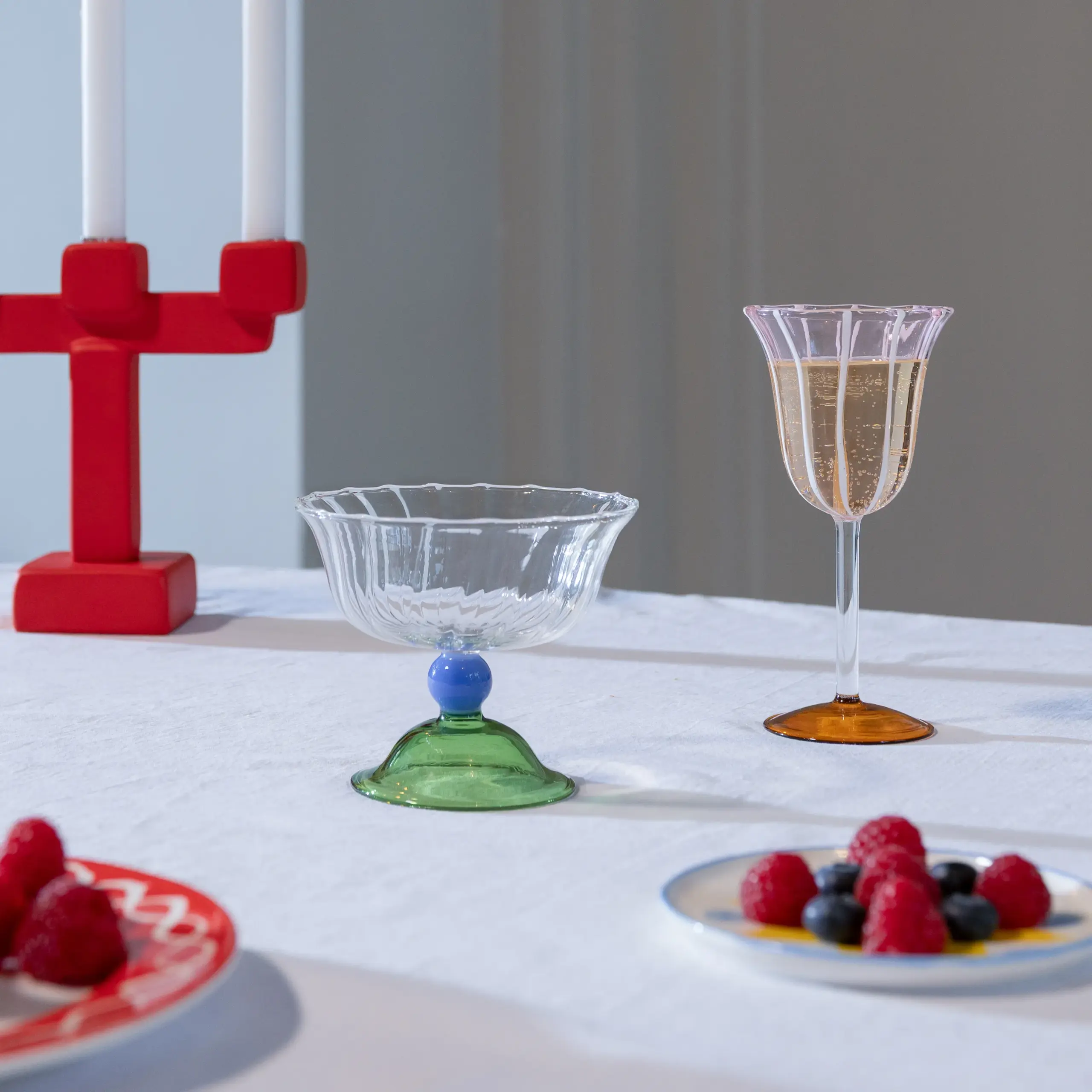 Coupe Tulip Green Set Of 2 - Imagen 4