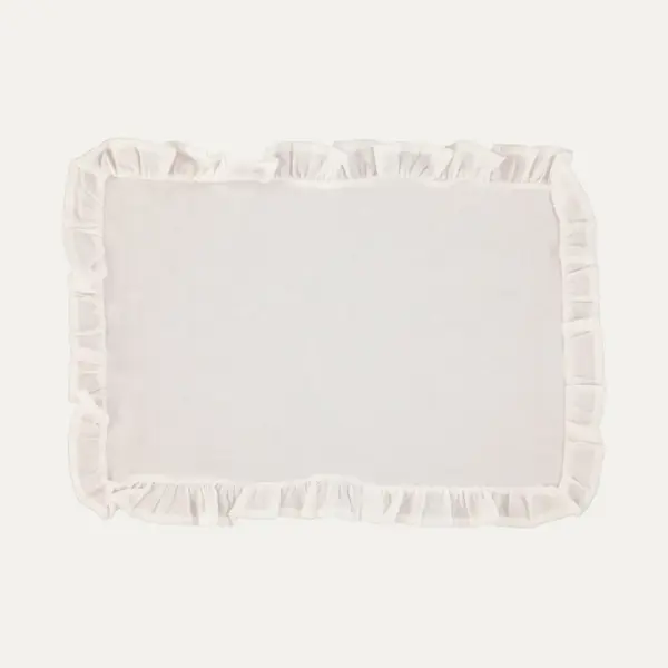 Placemat In Linen With White Ruffle Set Of 8