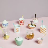 SMALL CUP PIETRE H 6 Ø 6,5 CM MOSAIC DECAL GOLD RIM AND DETAILS - Imagen 3