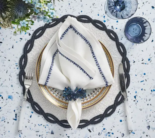 Dazzle Napkin Ring in Midnight Set of 4 - Imagen 5