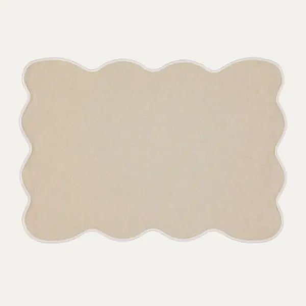 Placemat Palma Beige With White Antistain Set Of 8