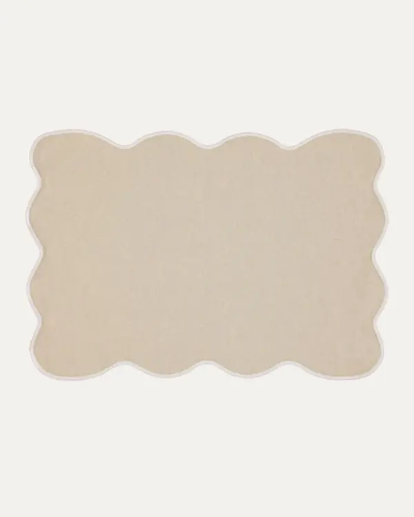 Placemat Palma Beige With White Antistain Set Of 8