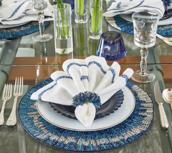 Dazzle Napkin Ring in Midnight Set of 4 - Imagen 4