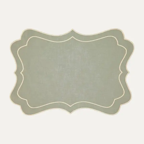 Placemat Brisa Green With Off Ivory Of 8