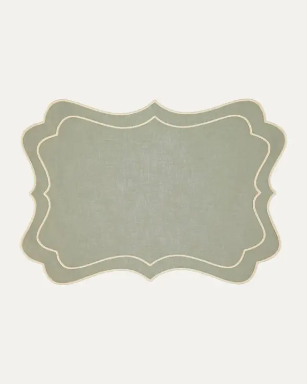 Placemat Brisa Green With Off Ivory Of 8