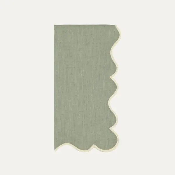 Napkin Ondulada Green With Off Ivory Set Of 8