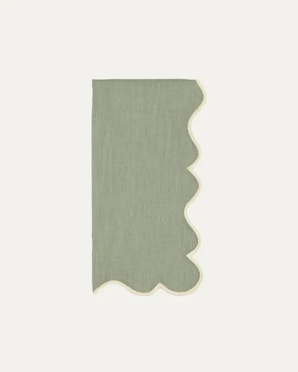 Napkin Ondulada Green With Off Ivory Set Of 8