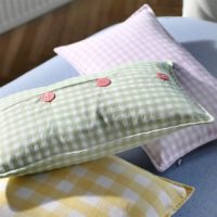Cushion gingham rectangle green - Imagen 3