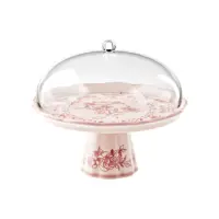 SMALL CAKE STAND WITH DOME JOSEPHINE DUSTY PINK