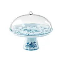 SMALL CAKE STAND WITH DOME JOSEPHINE DUSTY LIGHT BLUE