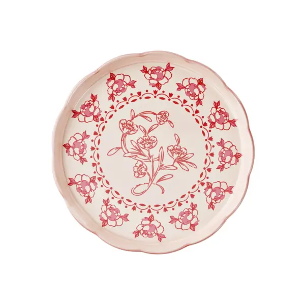 SMALL CAKE STAND WITH DOME JOSEPHINE DUSTY PINK - Imagen 2