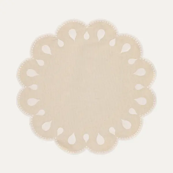 Placemat Gotas Beige With White Set Of 8