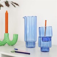 Glass bloom blue set of 4 - Imagen 2