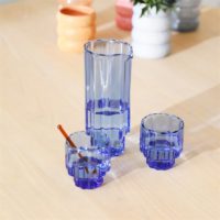 Glass bloom blue set of 4 - Imagen 4