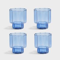 Glass bloom blue set of 4