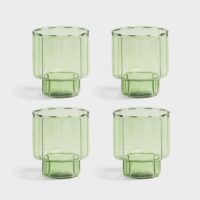 Glass Bloom Green Set of 4