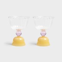 Glass Tulip Caramel Set of 2