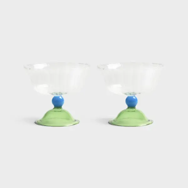 Coupe Tulip Green Set Of 2