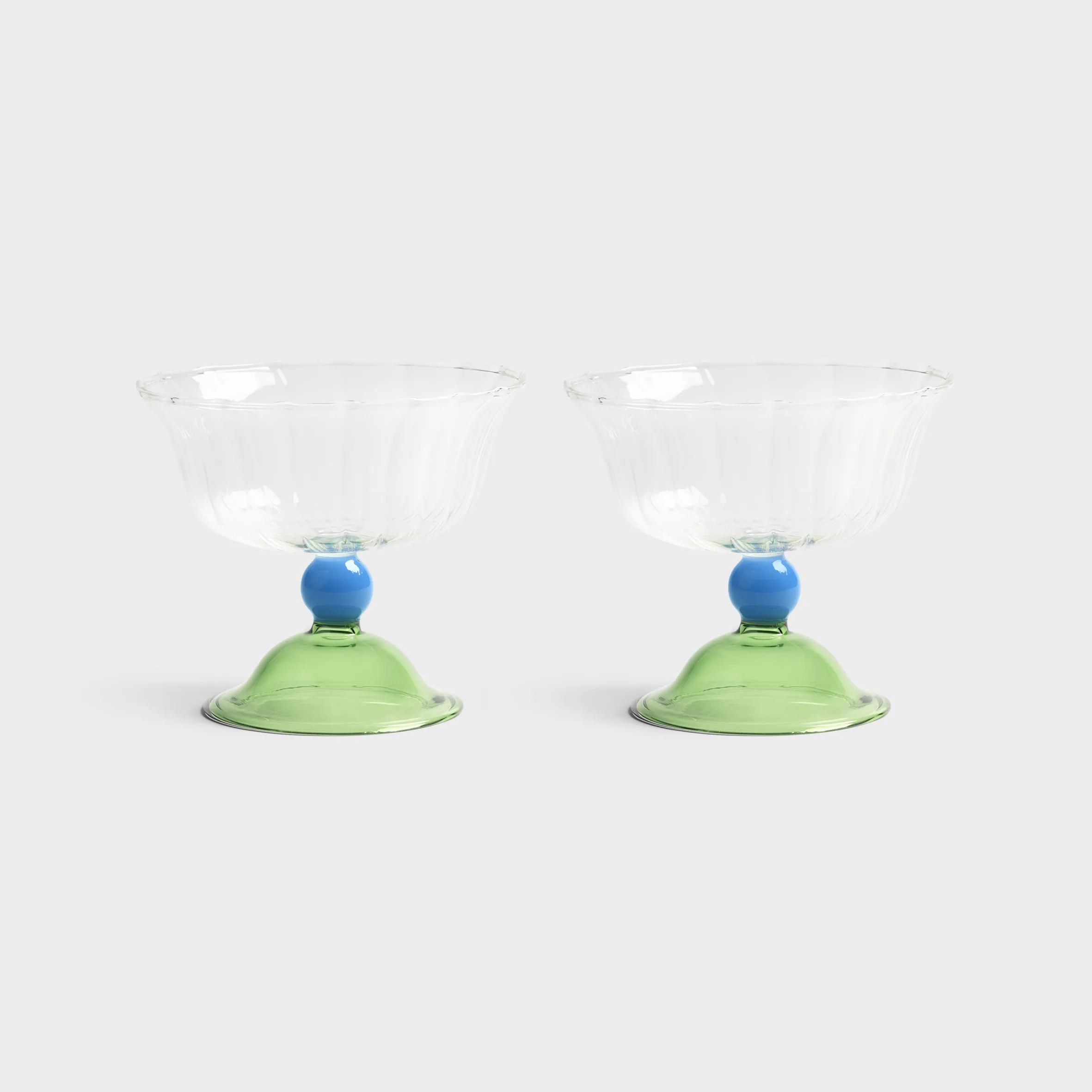 Coupe Tulip Green Set Of 2