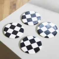 Coaster check black set of 4 - Imagen 2