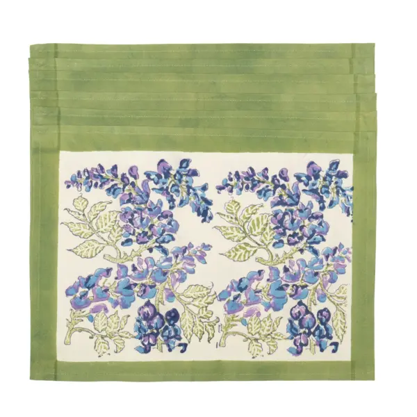 Wisteria Green & Blue Placemats Set of 6 - Imagen 2