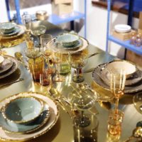Fruit Plate Stone Gold Rim 20cm (SET DE 6) - Imagen 3