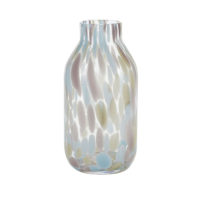 Glass vase tall pastel dots