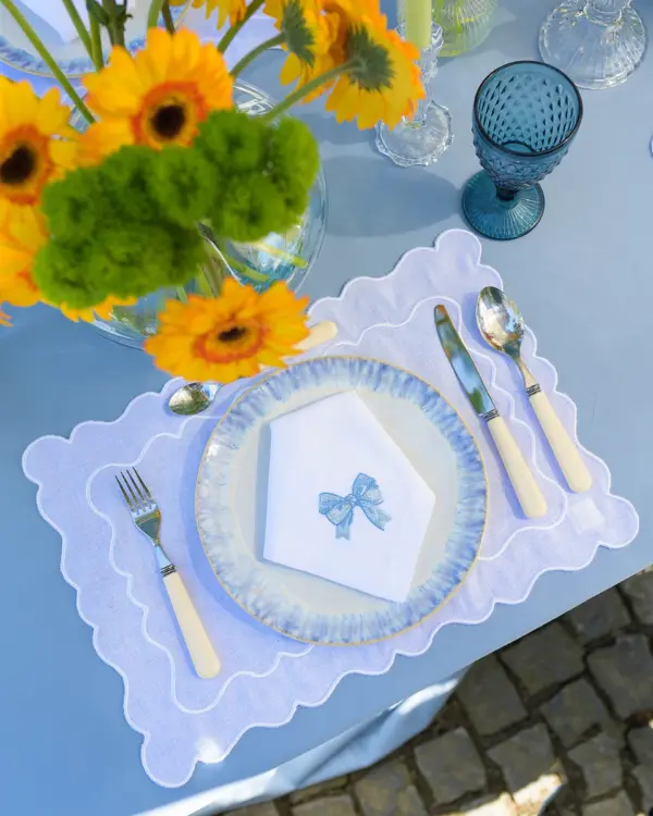 Placemat Ondulado Linen White With White Set of 6 - Imagen 2