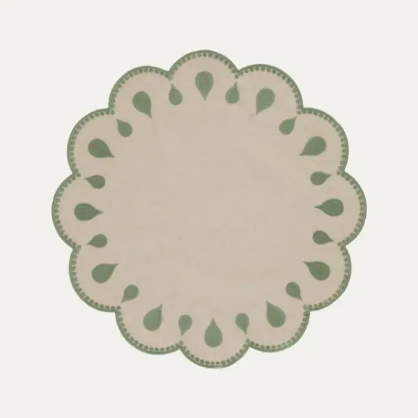 Placemat Gotas Beige With Green Set Of 8