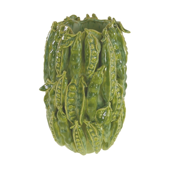 Vase Peapod Green Stoneware
