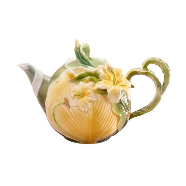 Teapot Flowers Stoneware