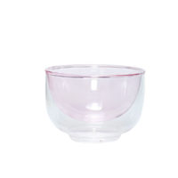 Bowl, glass, clear/pink