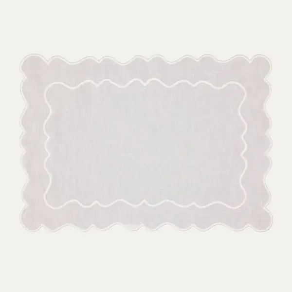 Placemat Ondulado Linen White With White Set of 6
