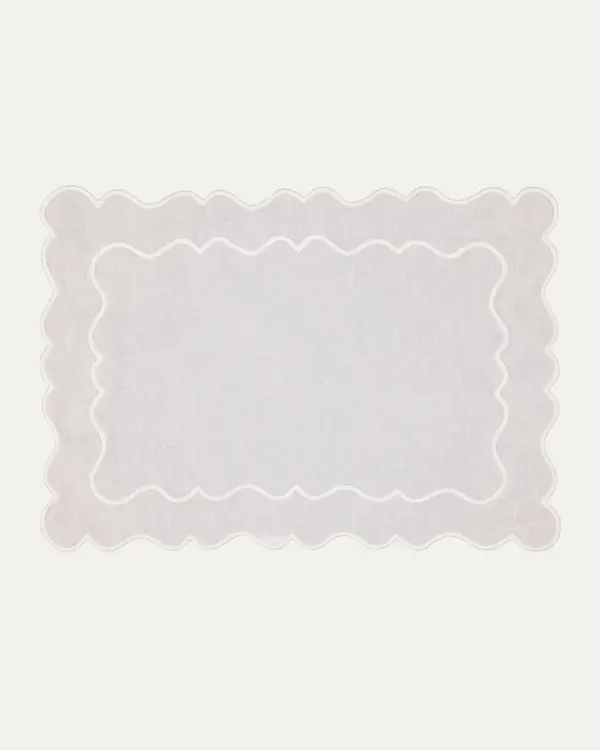 Placemat Ondulado Linen White With White Set of 6