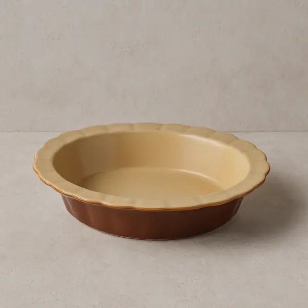 Vintage French Stoneware Oval Pie Dish Small