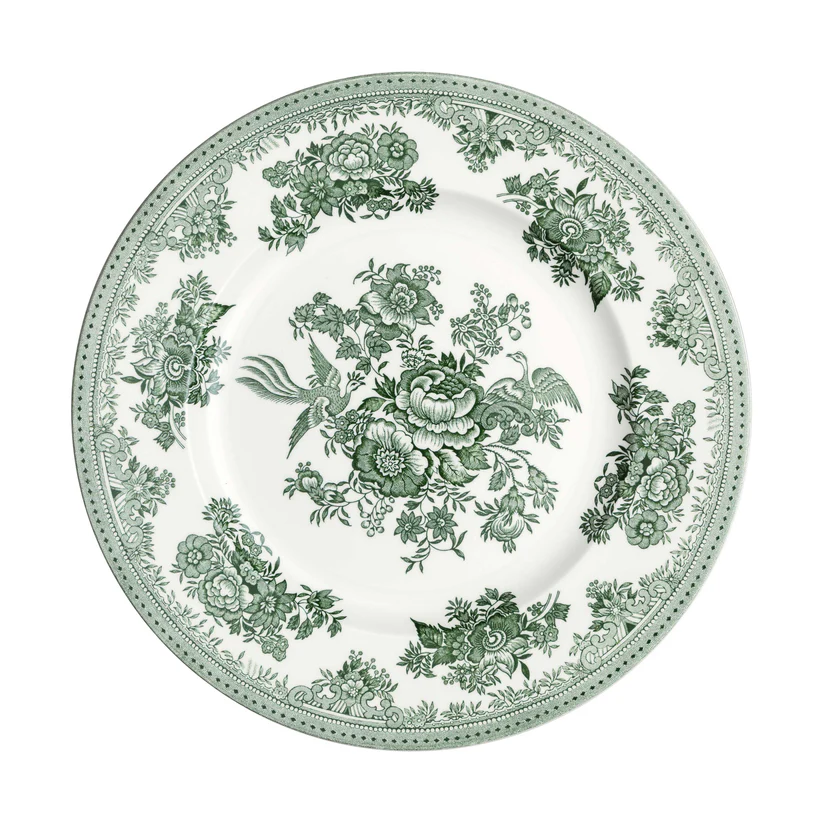 Green Asiatic Pheasants Plate 22 cm Set of 4